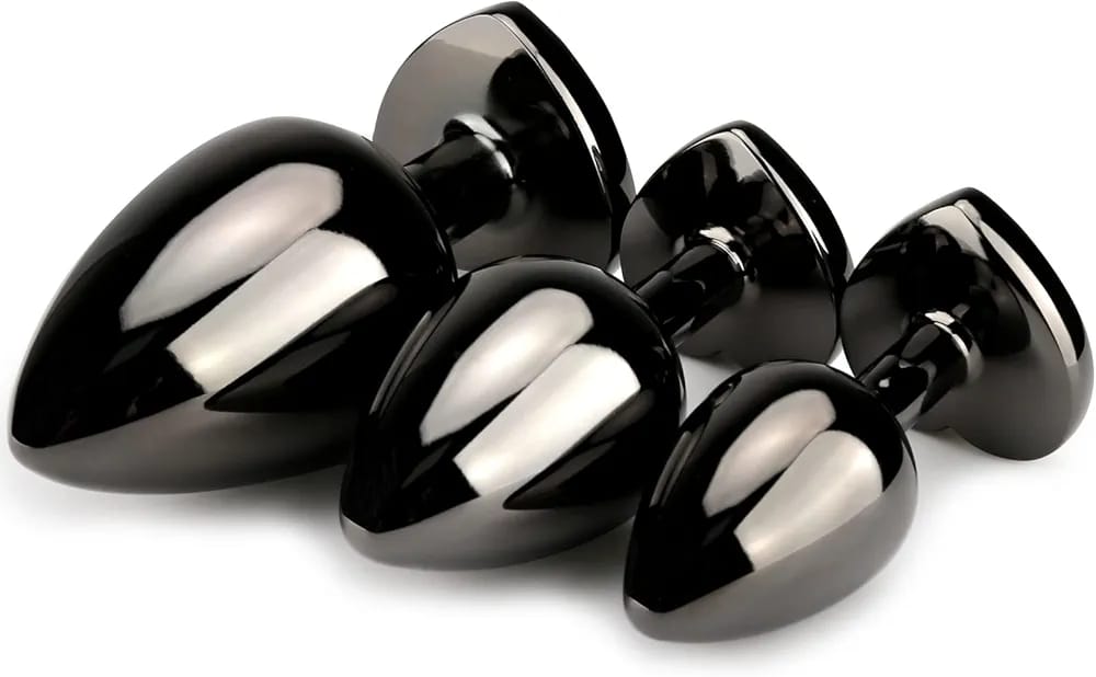 Obsidian Jewel Stainless Steel Plug Set